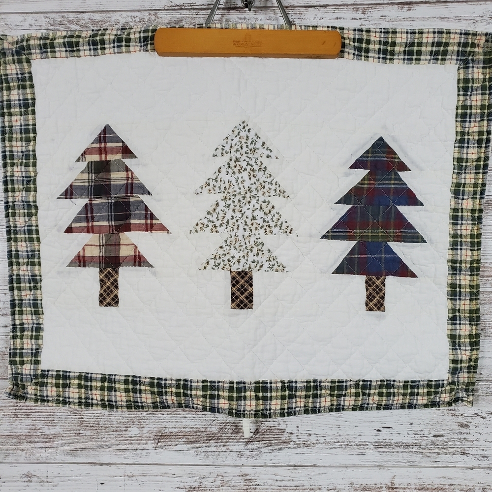 TWO Quilted Tree Pillow Shams/Covers